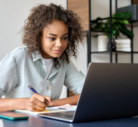 a lady with a laptop
